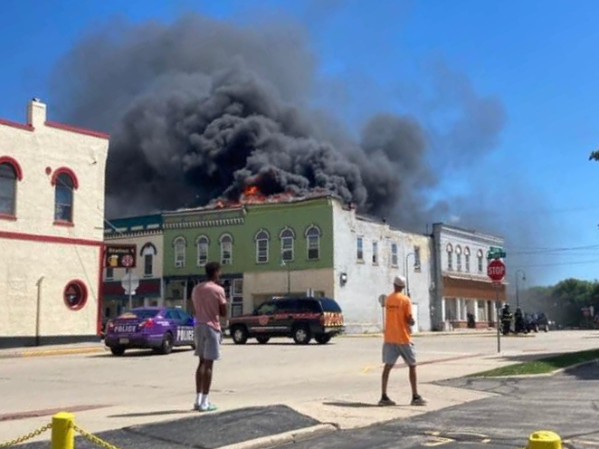 Breaking news: Structural fire damages Center Street building in Whitewater