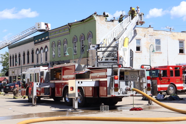Whitewater fire department officials: downtown fire quickly extinguished; two buildings involved 