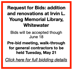 Paid Advertisement: Bids sought for addition, renovations at Irvin L. Young Memorial Library